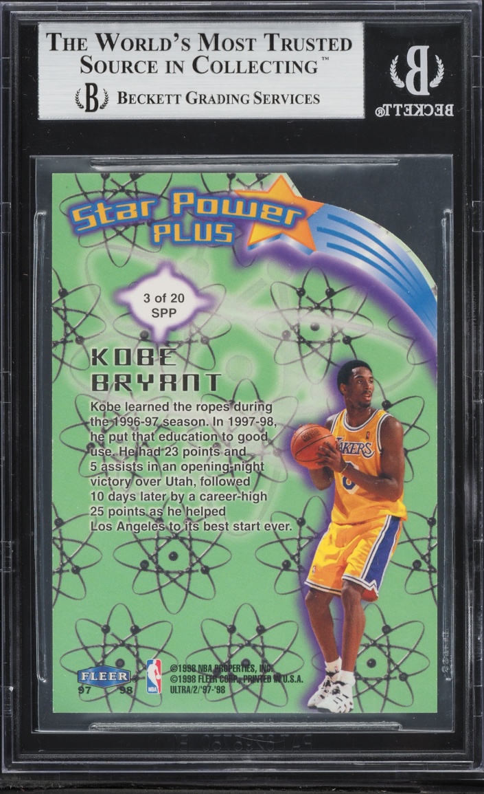 1997 Ultra Star Power Plus Die-Cut Kobe Bryant #SPP3 BGS 9 MINT - Photo 2