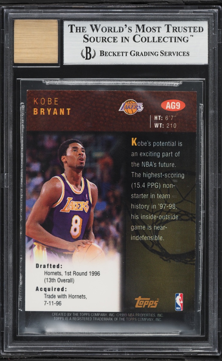 1998 Topps Kobe Bryant AUTO #AG9 BGS 8.5 NM-MT+ - Photo 2