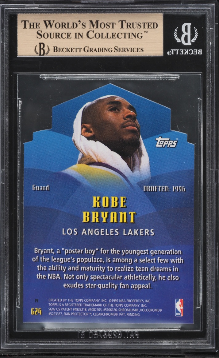 1997 Topps Generations Refractor Kobe Bryant #G24 BGS 9.5 GEM MINT - Photo 2