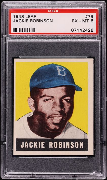 1948 Leaf Jackie Robinson ROOKIE #79 PSA 6 EXMT