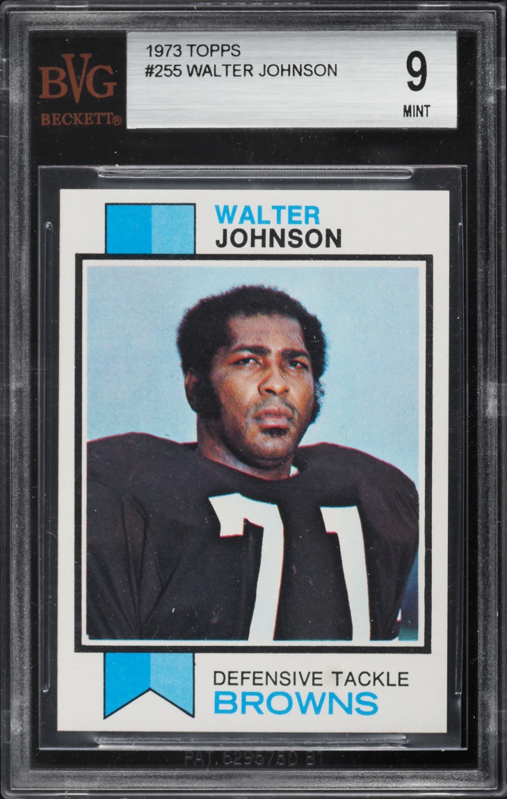 1973 Topps Football Walter Johnson #255 BVG 9 MINT