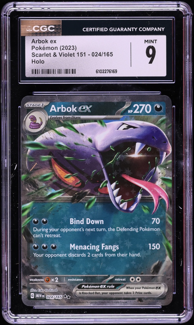 2023 Pokemon Scarlet & Violet 151 Holo Arbok ex #24 CGC 9 MINT
