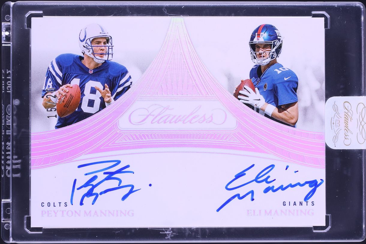 2025 Panini Flawless Dual Silver Peyton Manning Eli Manning AUTO /20 #FDA-MAN - Photo 1