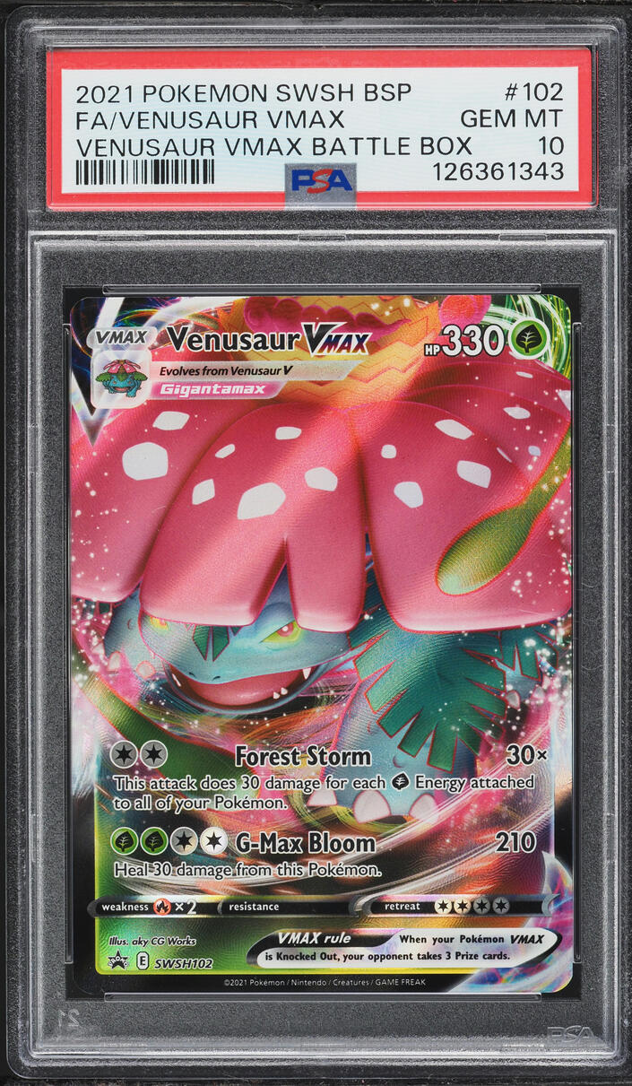 2021 Pokemon Sword & Shield Promo Battle Box Full Art Venusaur VMAX #102 PSA 10 GEM MINT