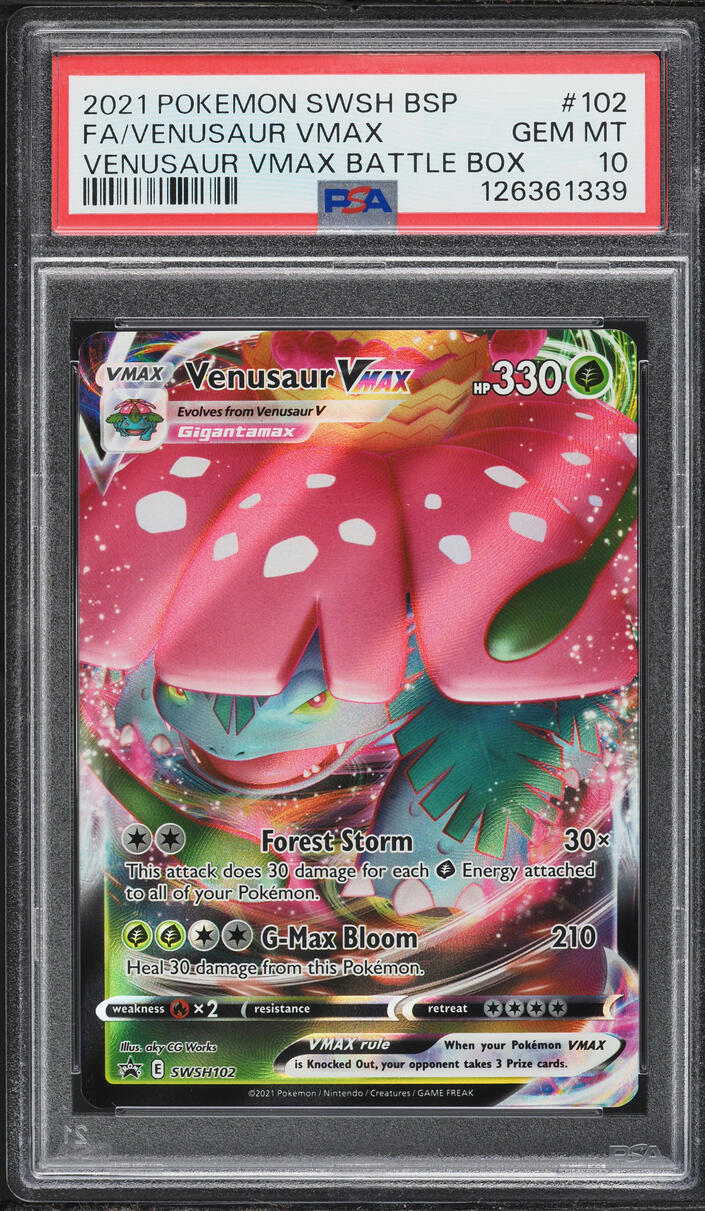 2021 Pokemon Sword & Shield Promo Battle Box Full Art Venusaur VMAX #102 PSA 10 GEM MINT