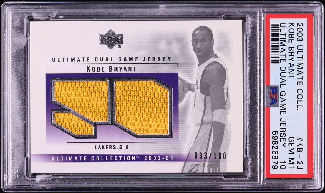 2003 Ultimate Collection Dual Game Jersey Kobe Bryant PATCH /100 #KB-2J PSA 10 GEM MINT