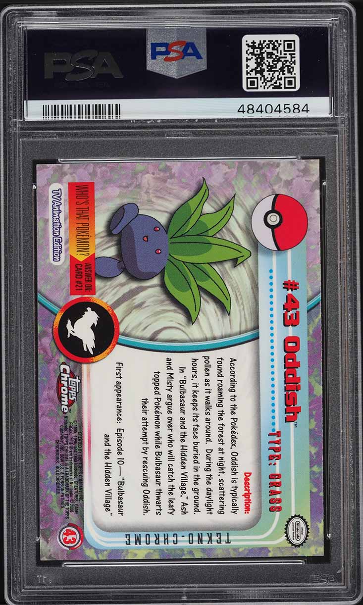 2000 Topps Chrome Pokemon Series 1 Tekno Oddish #43 PSA 10 GEM MINT