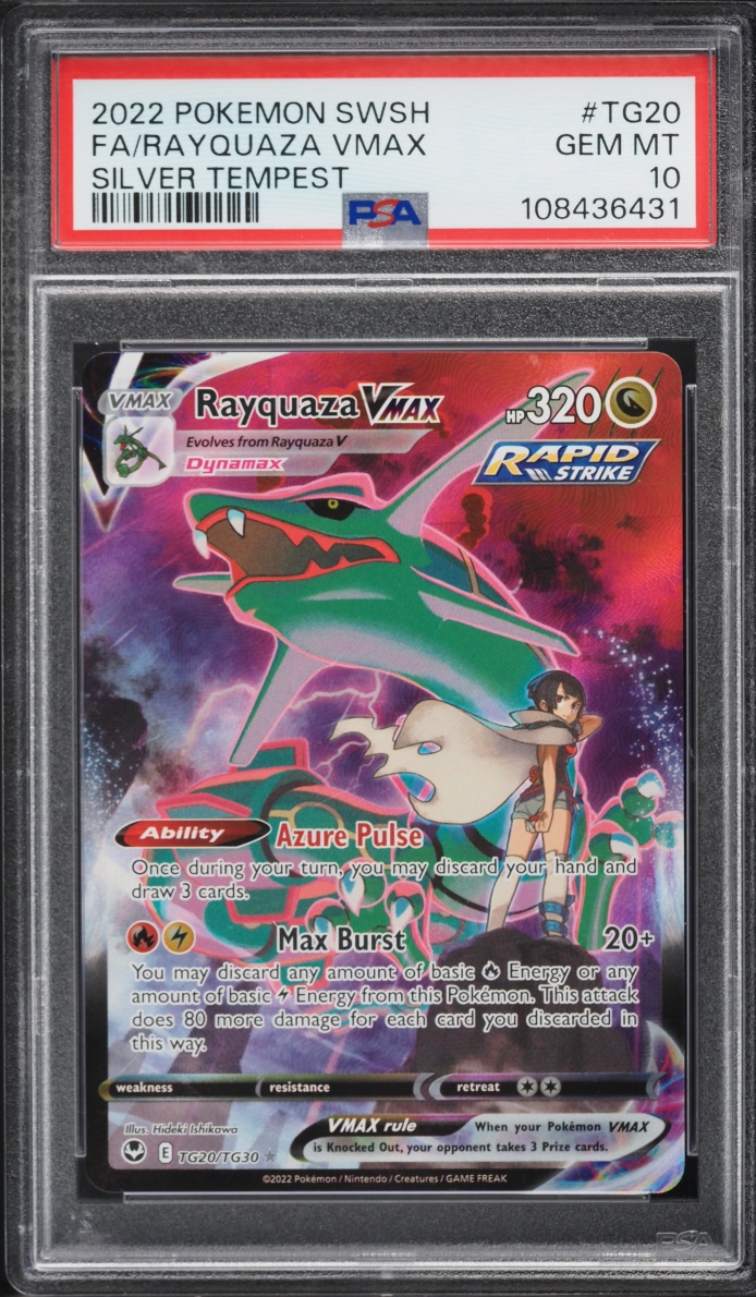 2022 Pokemon Sword & Shield Silver Tempest CHR Rayquaza VMAX #TG20 PSA 10 GEM MINT