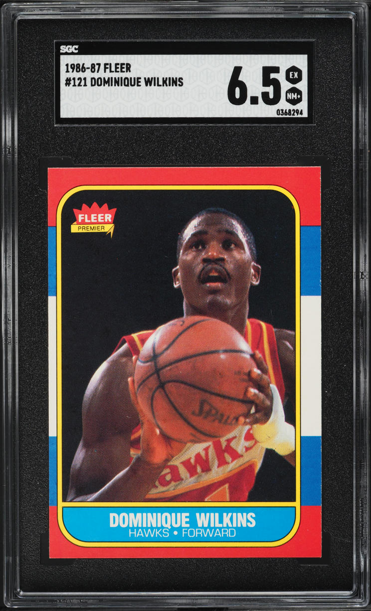 1986 Fleer Basketball Dominique Wilkins ROOKIE #121 SGC 6.5 EXMT+