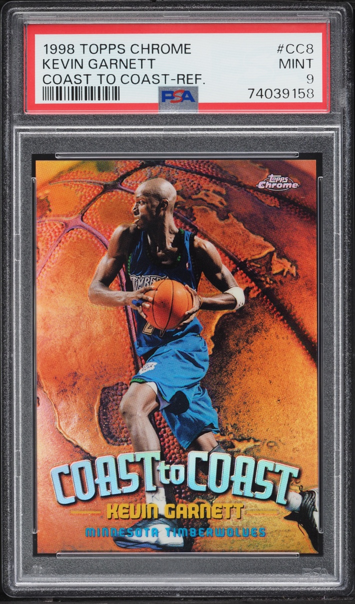 1998 Topps Chrome Coast To Coast Refractor Kevin Garnett #CC8 PSA 9 MINT
