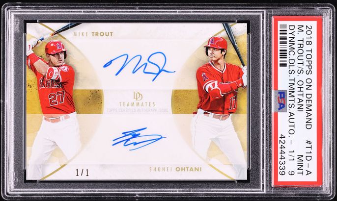 2018 Topps On Demand Dynamic Duals Mike Trout Shohei Ohtani ROOKIE