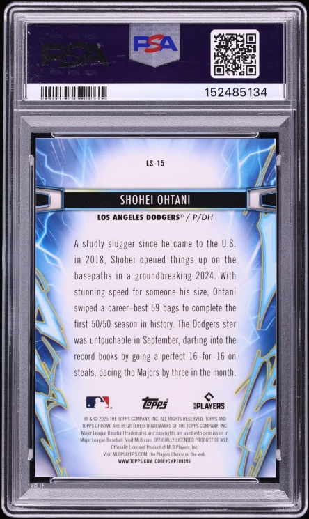 2025 Topps Chrome Cosmic Light Speed Orange Galactic Shohei Ohtani /25 #15 PSA 10 GEM MINT