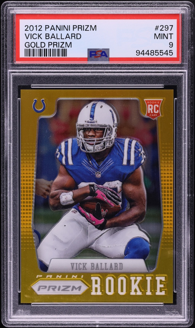 2012 Panini Prizm Gold Vick Ballard ROOKIE /10 #297 PSA 9 MINT