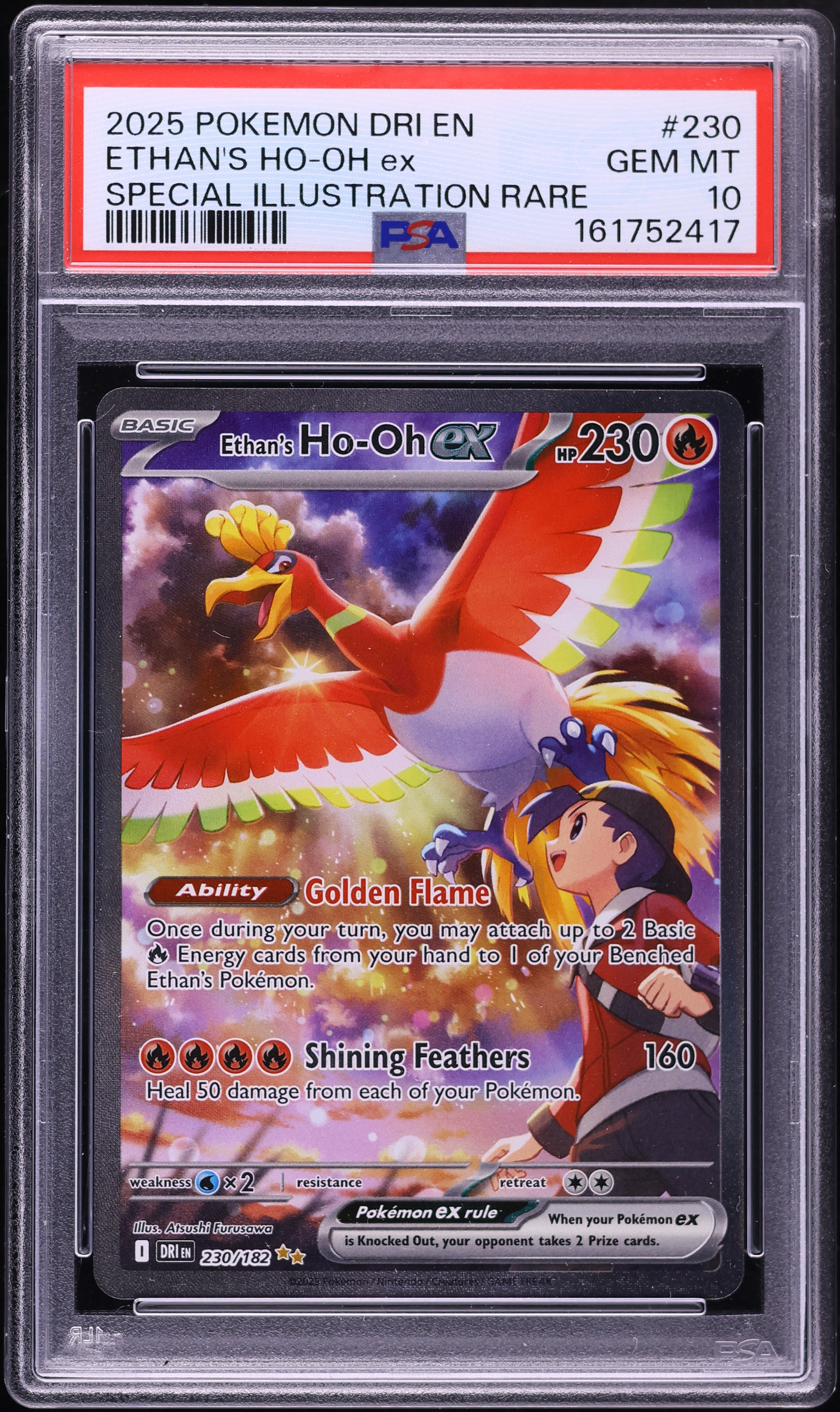 2025 Pokemon Scarlet & Violet Destined Rivals SIR Ethan's Ho-Oh ex #230 PSA 10 GEM MINT