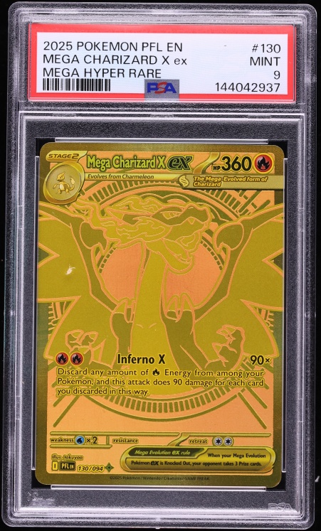 2025 Pokemon Mega Evolution Phantasmal Flames MHR Mega Charizard X ex #130 PSA 9 MINT