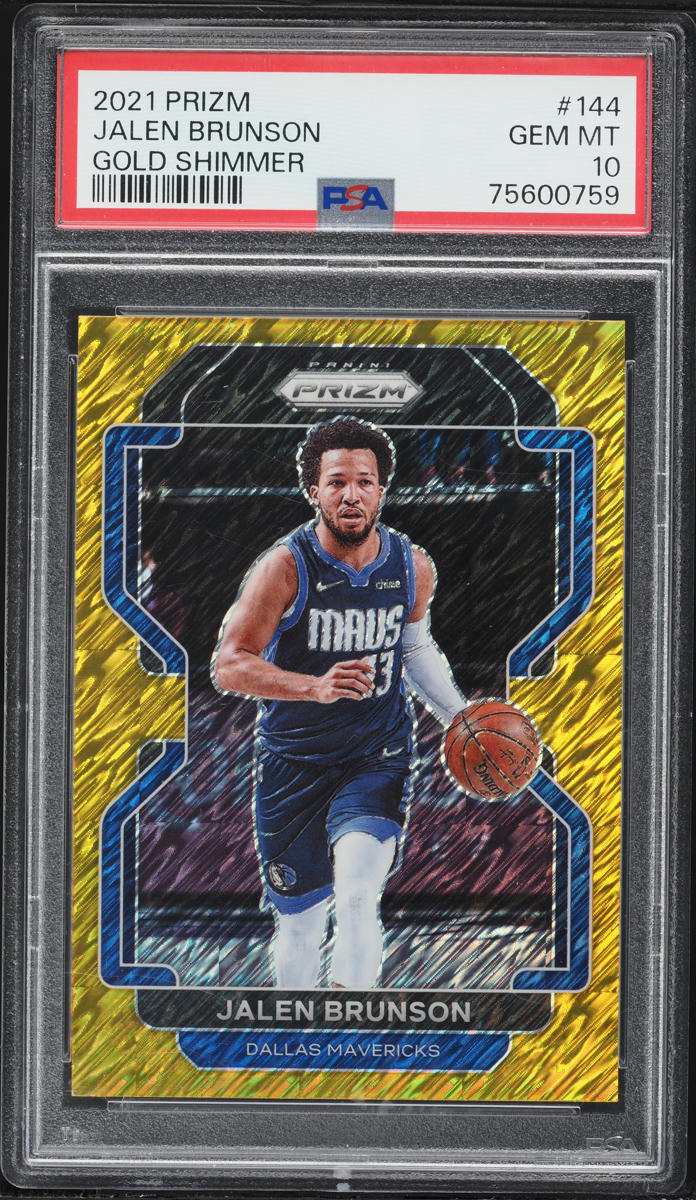 2021 Panini Prizm Gold Shimmer Jalen Brunson 10/10 #144 PSA 10 GEM MINT