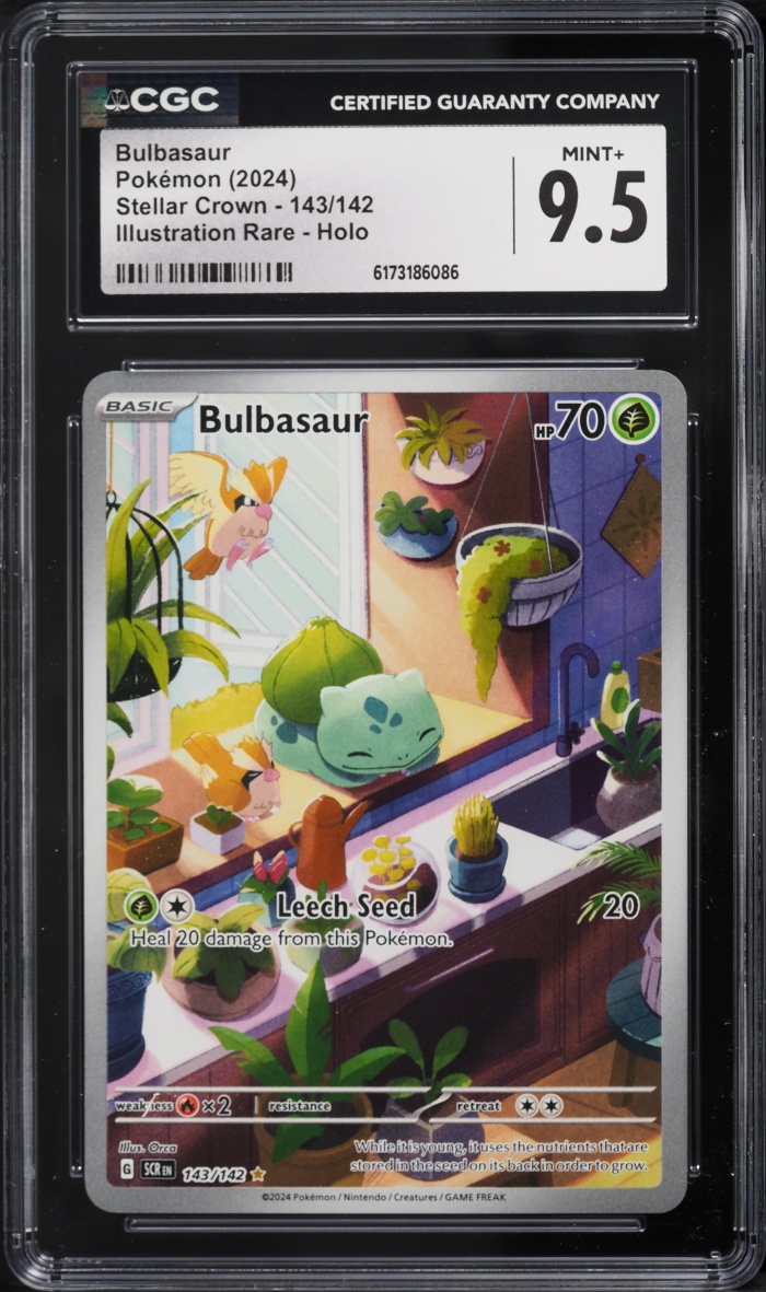 2024 Pokemon Scarlet & Violet Stellar Crown IR Bulbasaur #143 CGC 9.5 MINT+