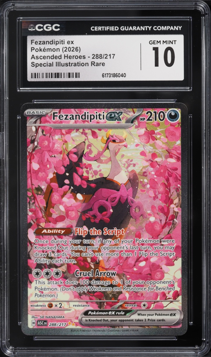 2026 Pokemon Mega Evolution Ascended Heroes SIR Fezandipiti EX #288 CGC 10 GEM MINT
