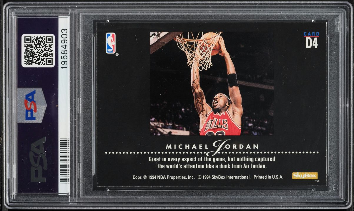 1993 Skybox Premium Dynamic Dunks Michael Jordan #D4 PSA 10 GEM MINT
