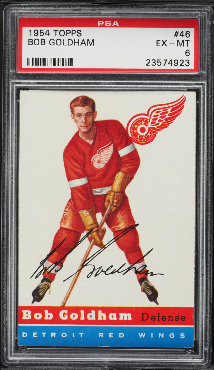 1954 Topps Hockey Bob Goldham #46 PSA 6 EXMT