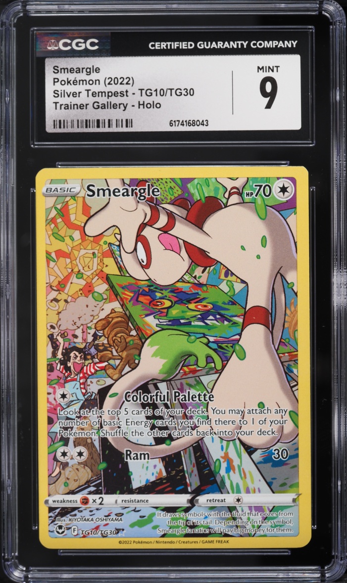 2022 Pokemon Sword & Shield Silver Tempest CHR Smeargle #TG10 CGC 9 MINT