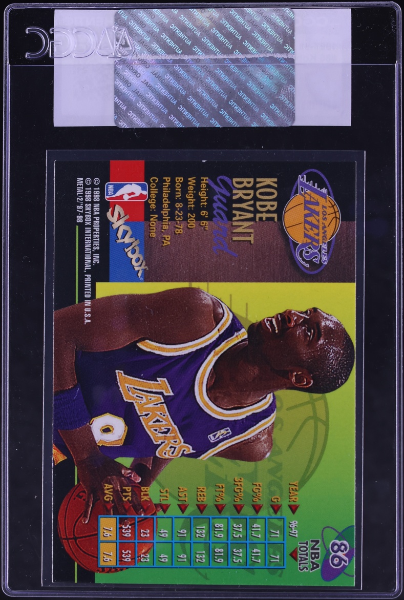 1997 Metal Universe Championship Kobe Bryant #86 CGC AUTH