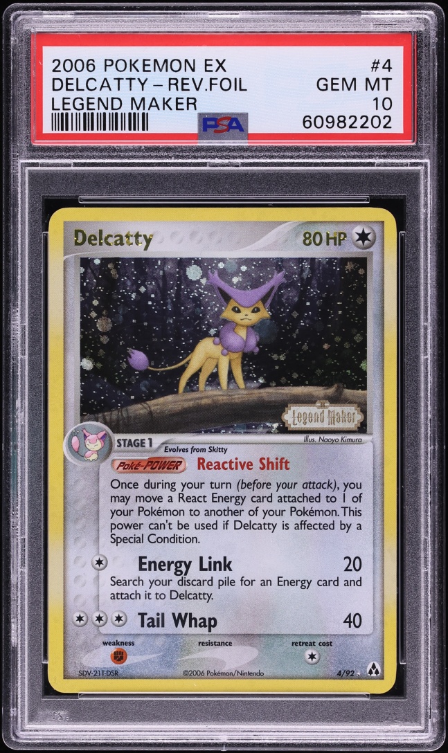 2006 Pokemon EX Legend Maker Reverse Holo Delcatty #4 PSA 10 GEM MINT
