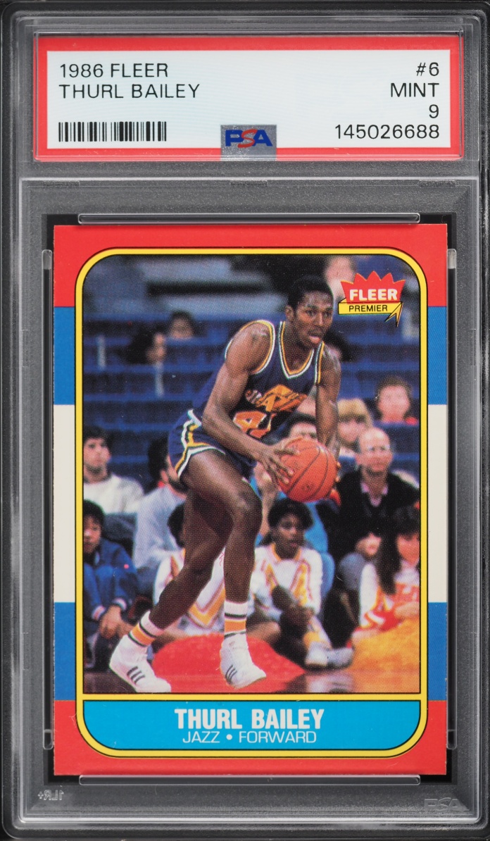 1986 Fleer Basketball Thurl Bailey ROOKIE #6 PSA 9 MINT