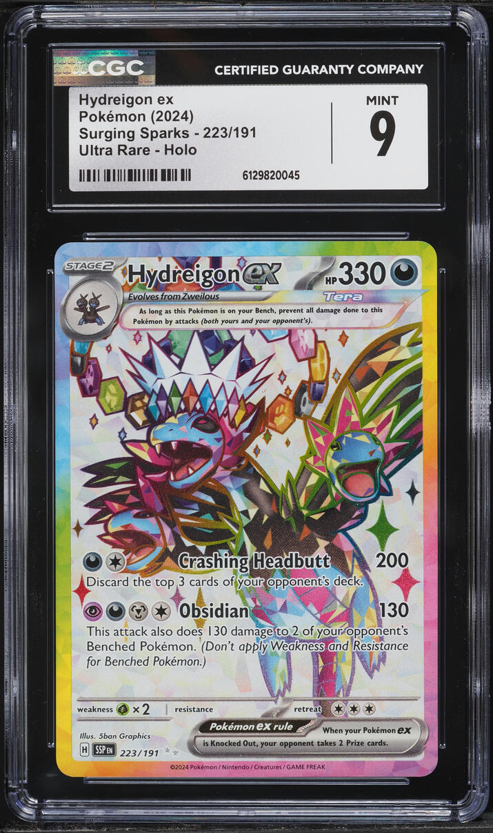 2024 Pokemon Scarlet & Violet Surging Sparks Full Art Hydreigon ex #223 CGC 9 MINT