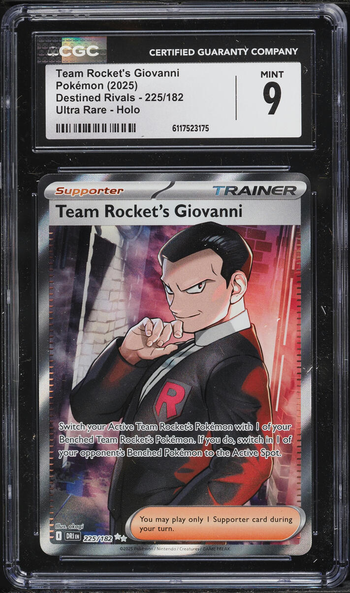 2025 Pokemon Scarlet & Violet Destined Rivals Full Art Team Rocket's Giovanni #225 CGC 9 MINT