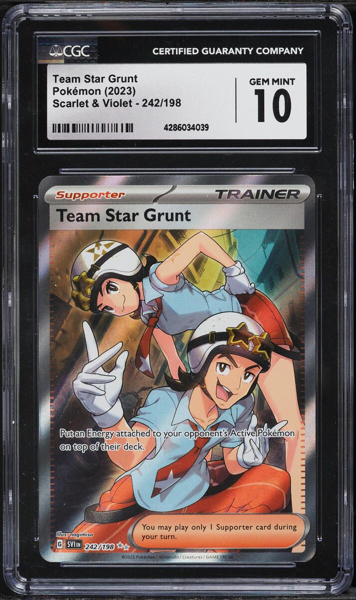 2023 Pokemon Scarlet & Violet Full Art Team Star Grunt #242 CGC 10 GEM MINT