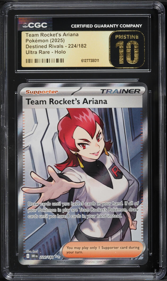 2025 Pokemon SV Destined Rivals Full Art Team Rocket's Ariana #224 CGC 10 PRISTINE