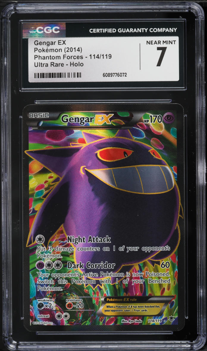 2014 Pokemon XY Phantom Forces Full Art Gengar EX #114 CGC 7 NRMT