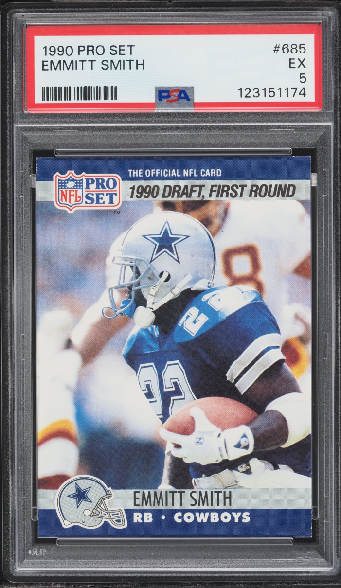 1990 Pro Set Football Emmitt Smith ROOKIE #685 PSA 5 EX