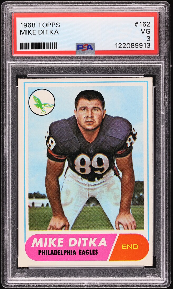 1968 Topps Football Mike Ditka #162 PSA 3 VG