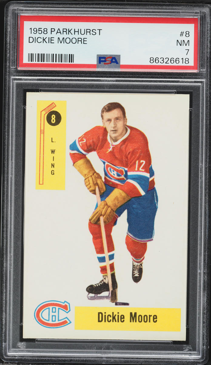 1958 Parkhurst Dickie Moore #8 PSA 7 NRMT