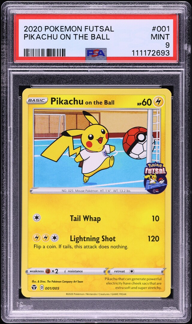 2020 Pokemon Sword & Shield Futsal Pikachu On The Ball #1 PSA 9 MINT - Main Image