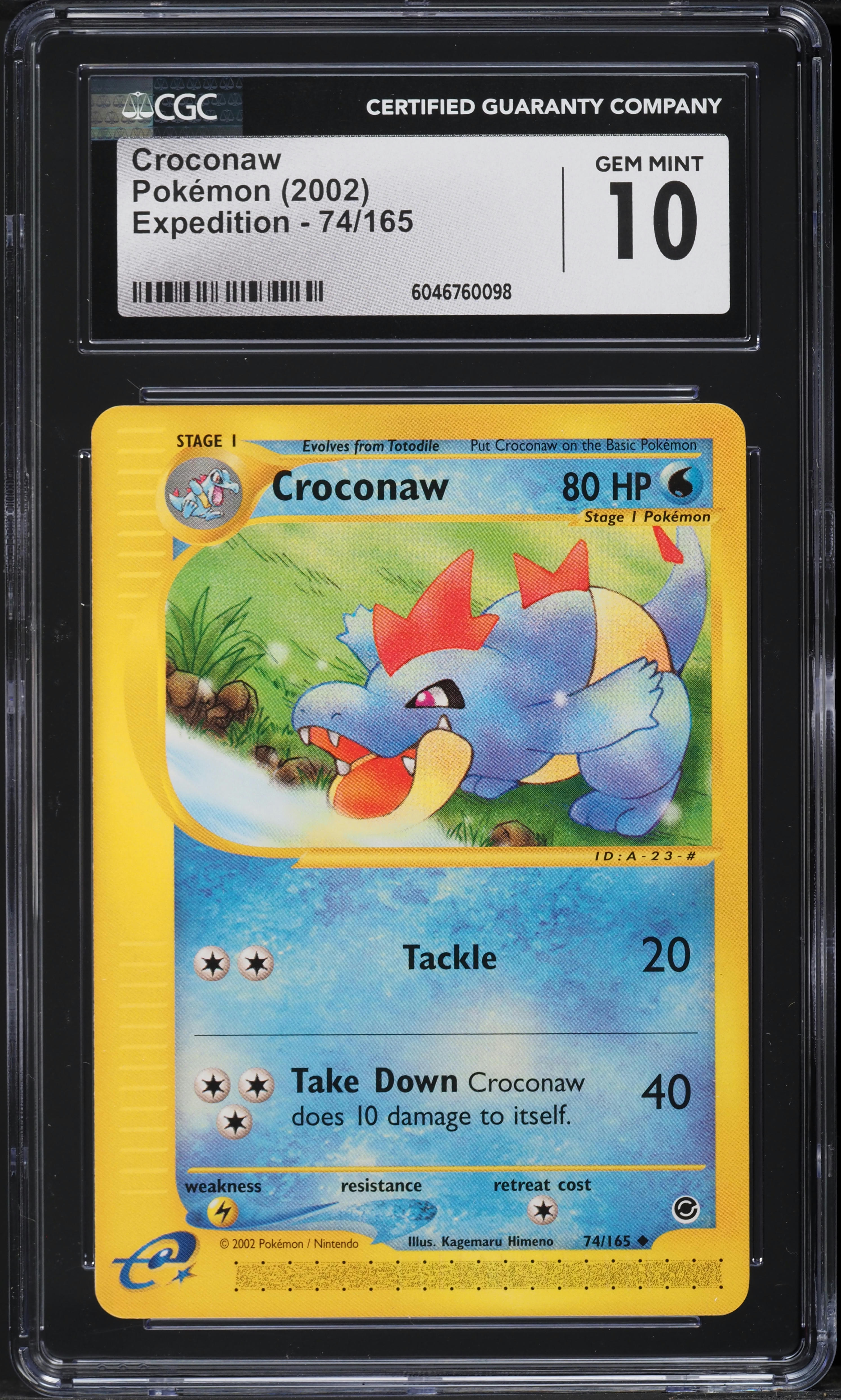 2002 Pokemon Expedition Croconaw #74 CGC 10 GEM MINT