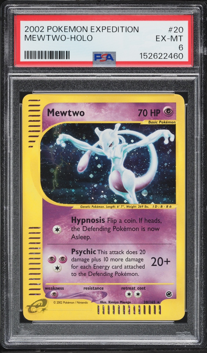 2002 Pokemon Expedition Holo Mewtwo #20 PSA 6 EXMT