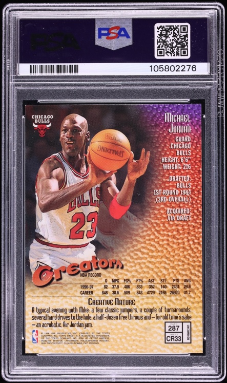 1997 Finest Basketball Michael Jordan #287 PSA 9 MINT