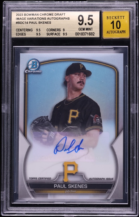 2023 Bowman Chrome Draft Image Variation Paul Skenes PROSPECT AUTO /99 #BDC-14 BGS 9.5 GEM MINT