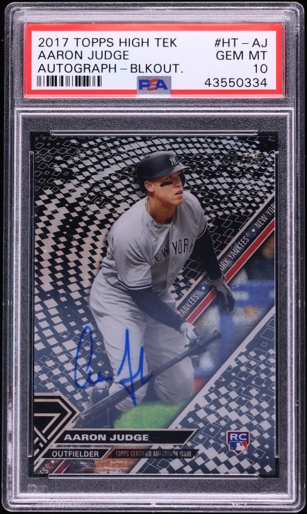 2017 Topps High Tek Blackout Aaron Judge ROOKIE AUTO /50 #AJ PSA 10 GEM MINT