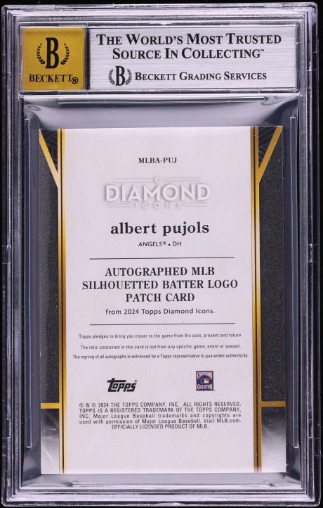 2024 Topps Diamond Icons Silhouette Albert Pujols MLB LOGO PATCH AUTO 1/1 BGS 8.5 NM-MT+