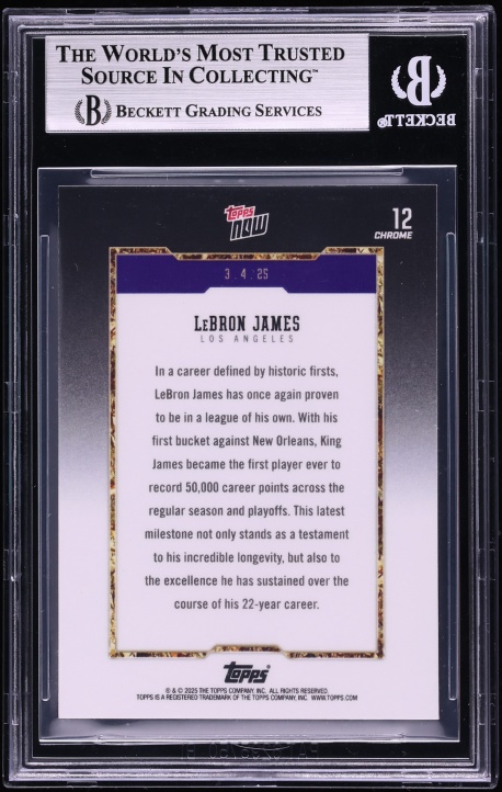 2024 Topps Now Black LeBron James /10 #12 BGS 8.5 NM-MT+