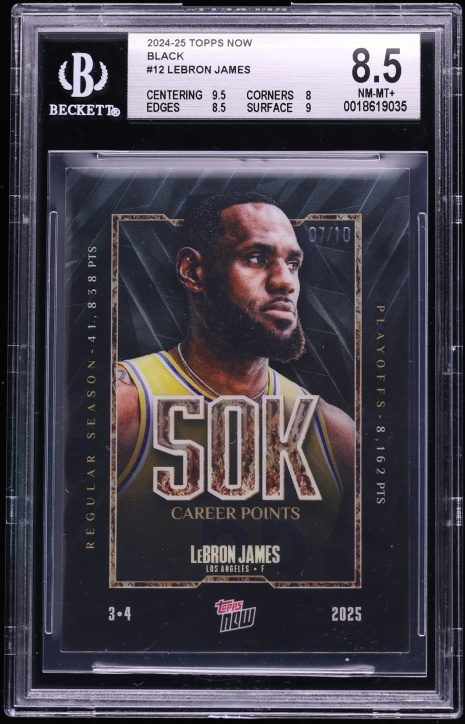 2024 Topps Now Black LeBron James /10 #12 BGS 8.5 NM-MT+