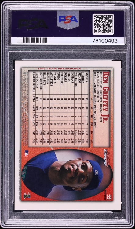 1998 Bowman Chrome International Refractor Ken Griffey Jr. #33 PSA 10 GEM MINT