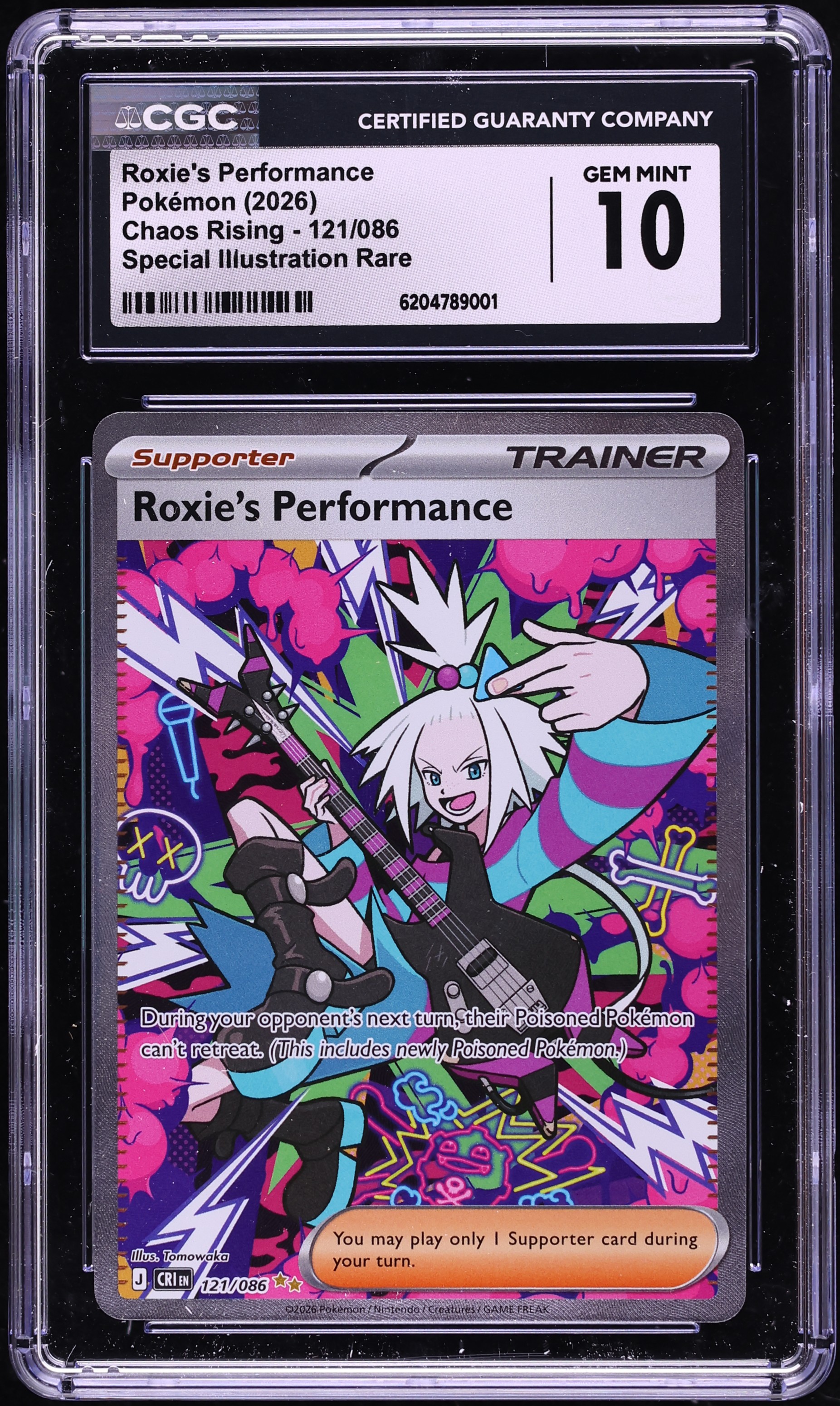 2026 Pokemon Mega Evolution Chaos Rising SIR Roxie's Performance #121 CGC 10 GEM MINT