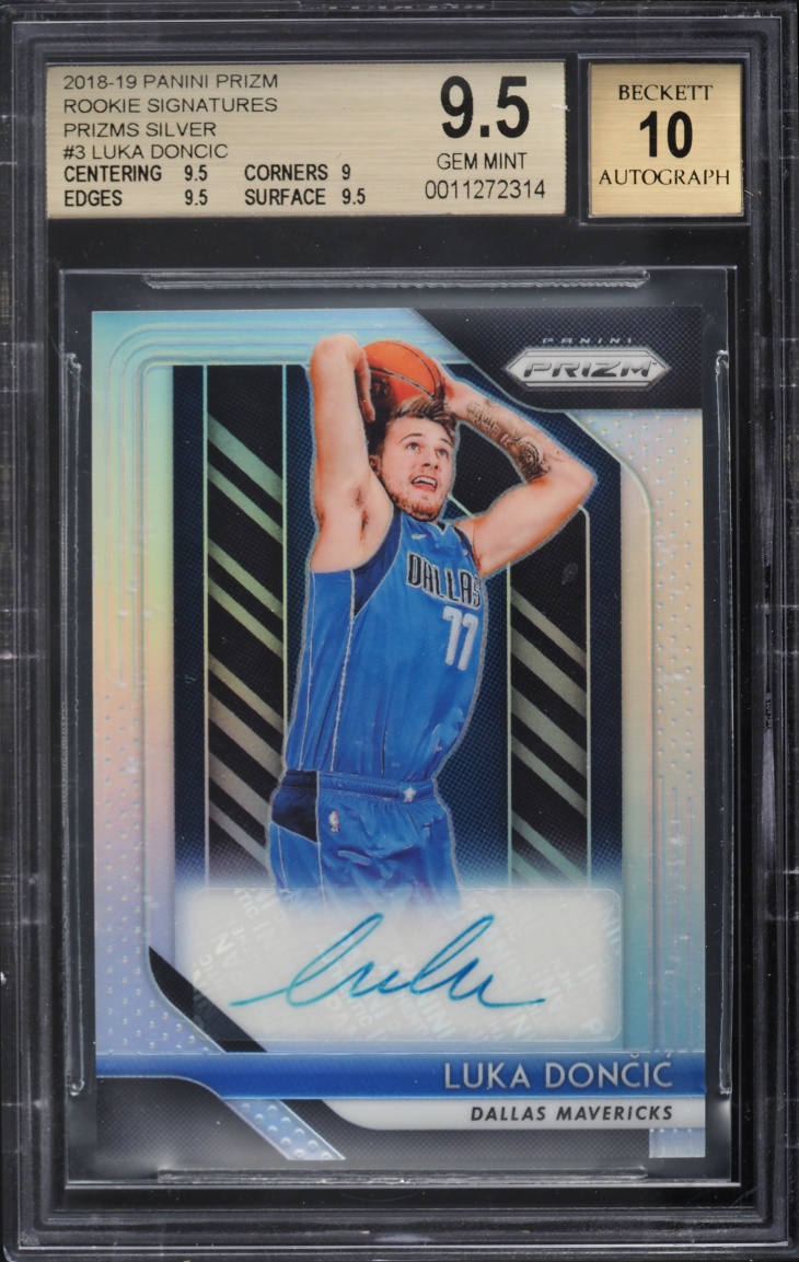 2018 Panini Prizm Silver Luka Doncic ROOKIE AUTO #RS-LDC BGS 9.5 GEM MINT