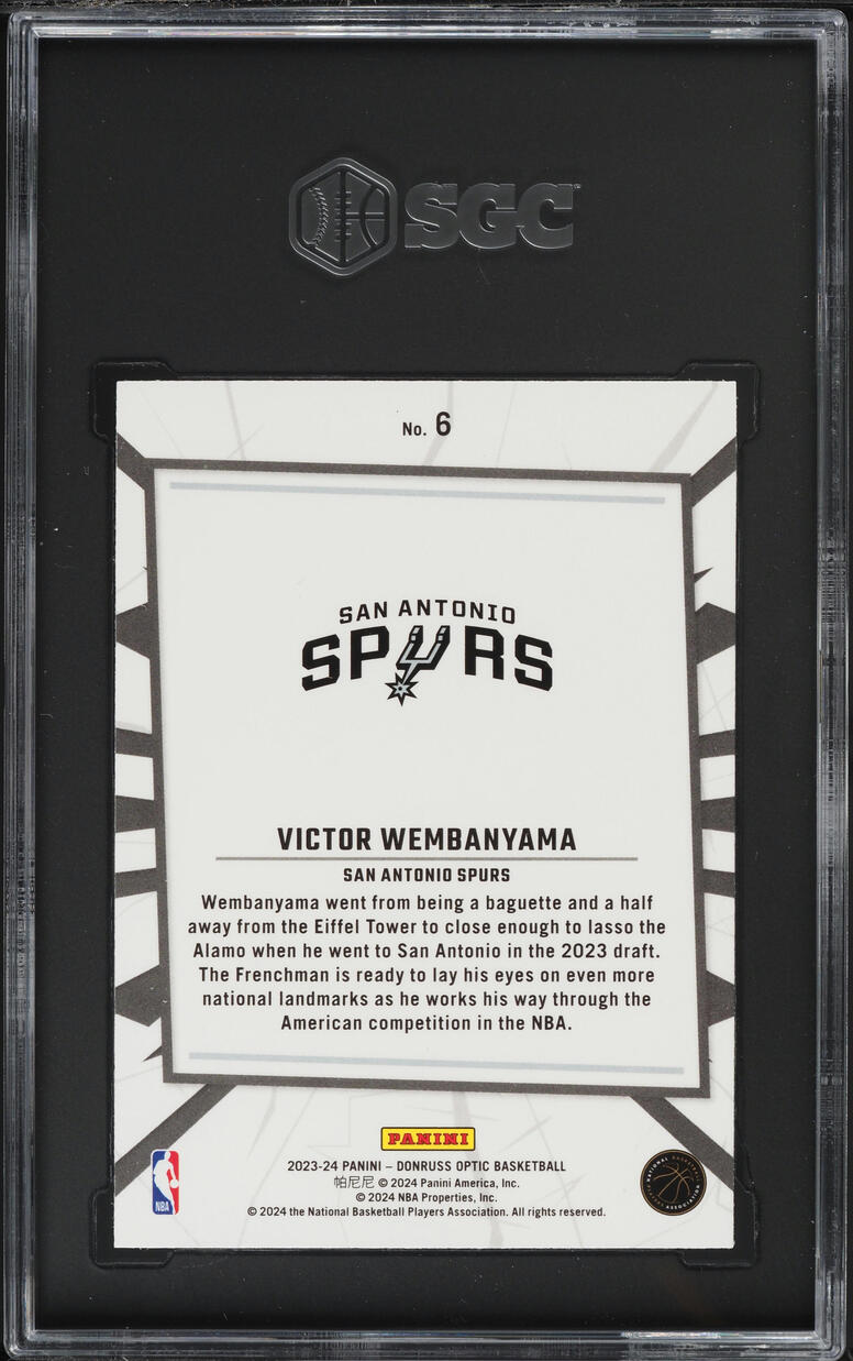 2023 Donruss Optic My House Victor Wembanyama ROOKIE #6 SGC 9 MINT