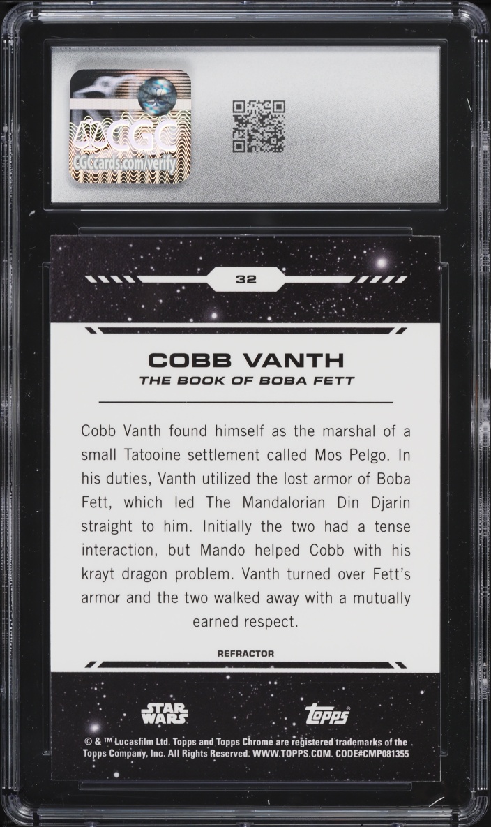 2024 Topps Chrome Star Wars Rainbow Refractor Cobb Vanth #32 CGC 10 GEM MINT